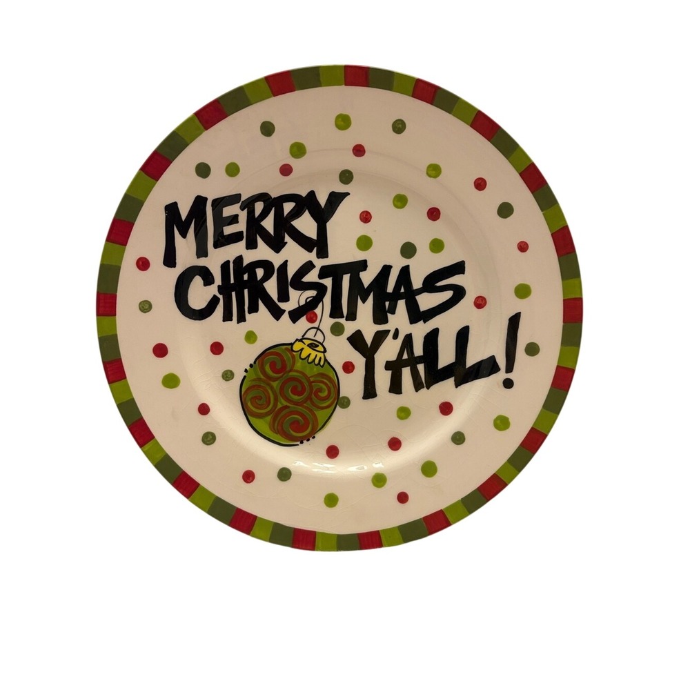 Magnolia Lane T Cabells Too Merry Christmas Y'all 10 1/2" Serving Plate